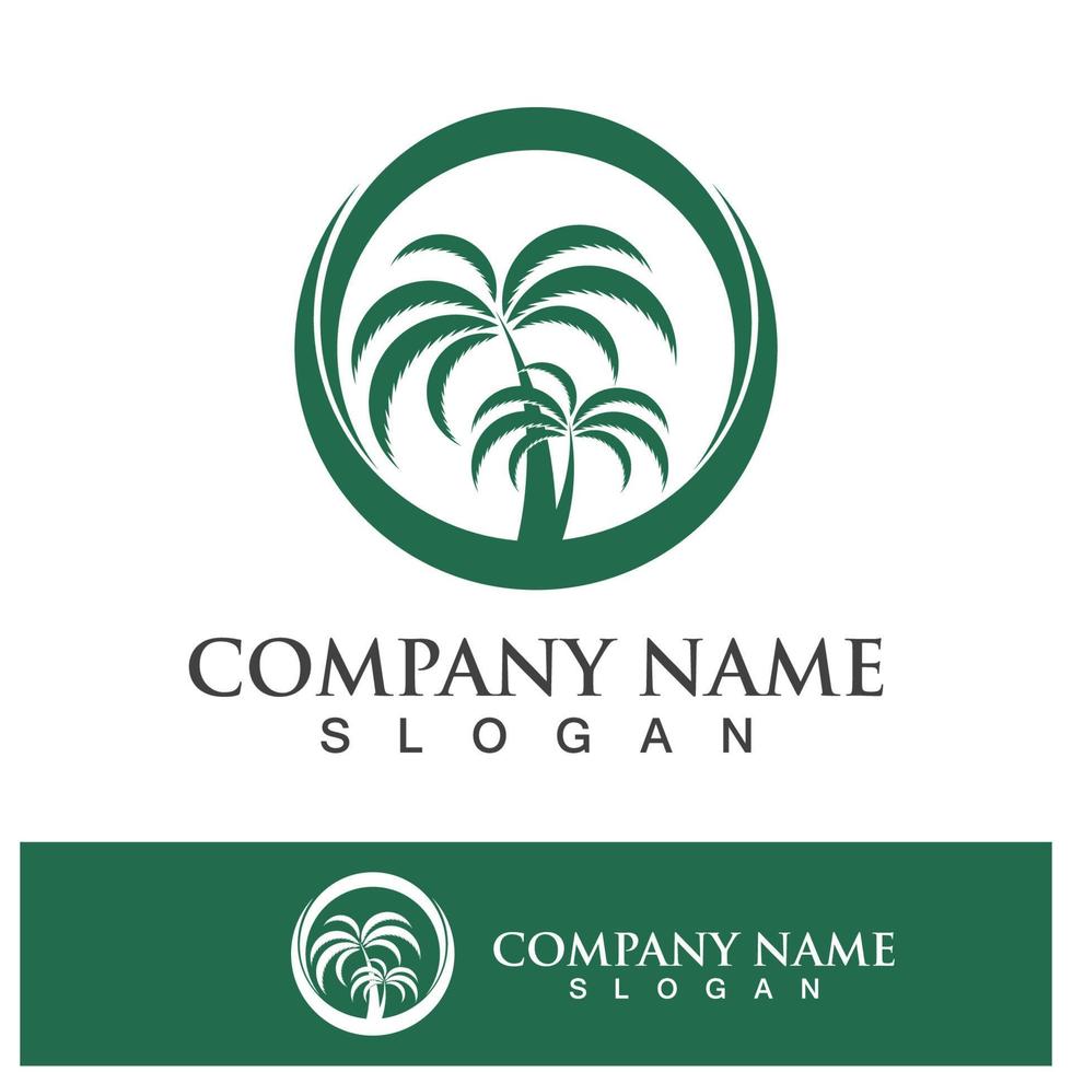 Palm tree summer logo template vector