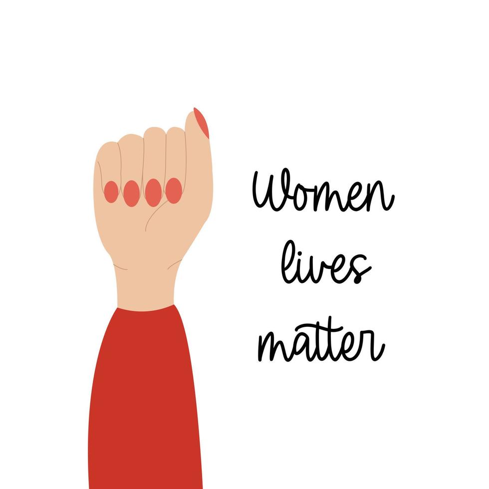 Women lives matter illustration with hand sign. vector