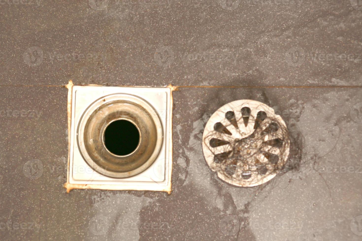 Floor drain To filter waste in the bathroom photo