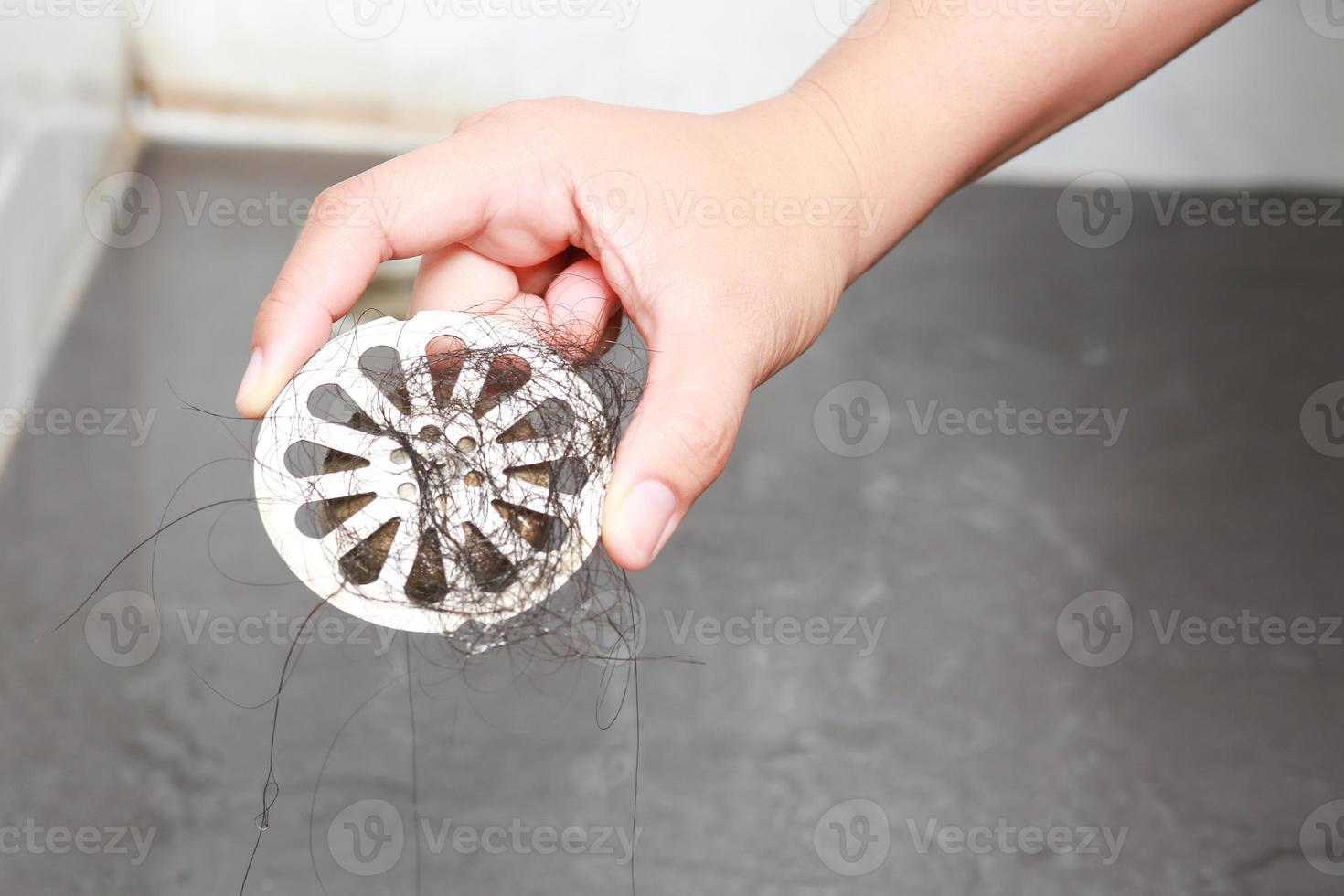 Floor drain To filter waste in the bathroom photo