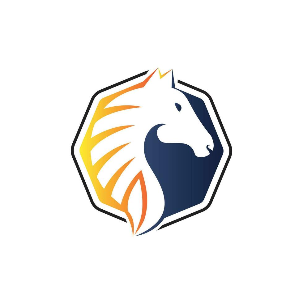 Horse logo design. Stylish graphic template design for company farm race. vector