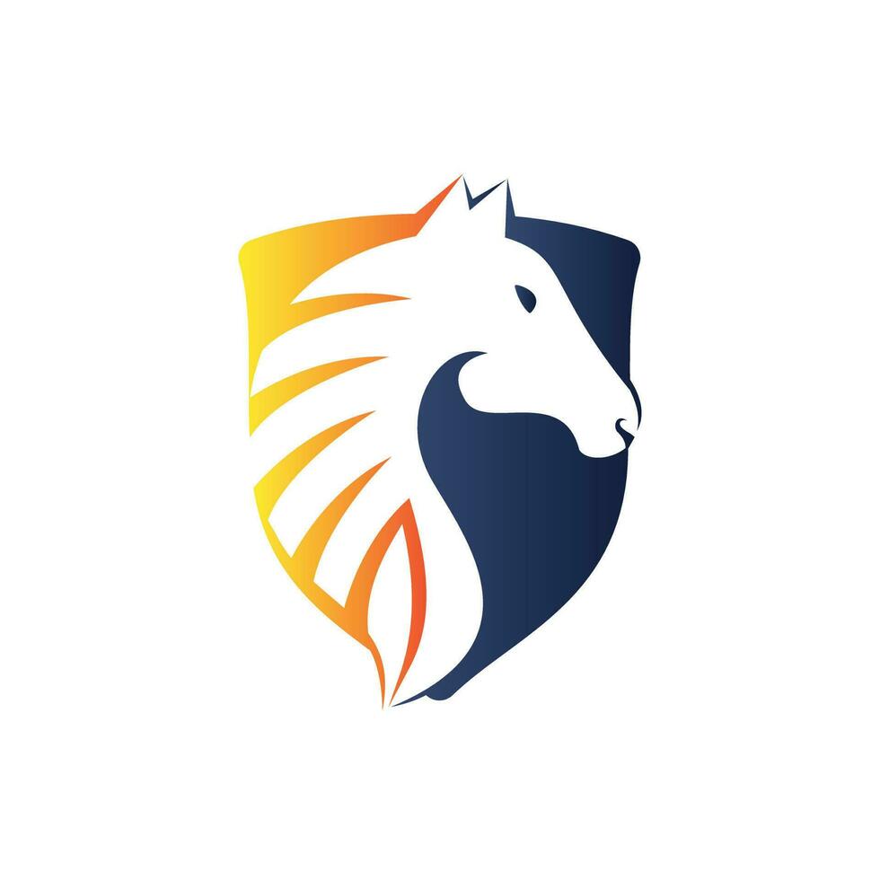 Horse logo design. Stylish graphic template design for company farm race. vector