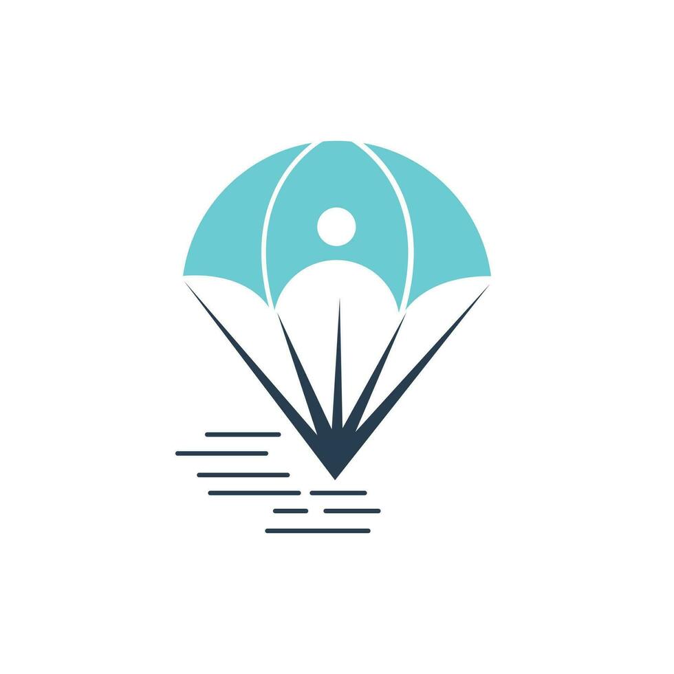 Parachute logo design. Delivery air balloon symbol. Business corporate vector icon.