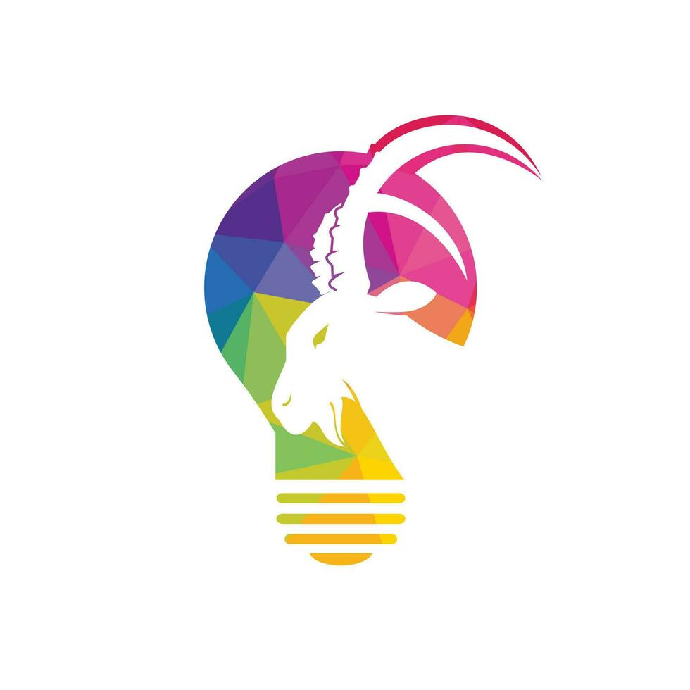 Goat light bulb logo design. Creative idea concept design. vector