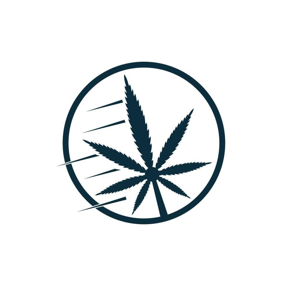 Cannabis leaf vector logo design. Marijuana leaf logo design template vector illustration.