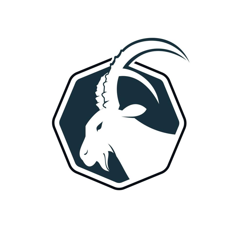 Goat Simple Logo Template Design. Mountain goat vector logo design.