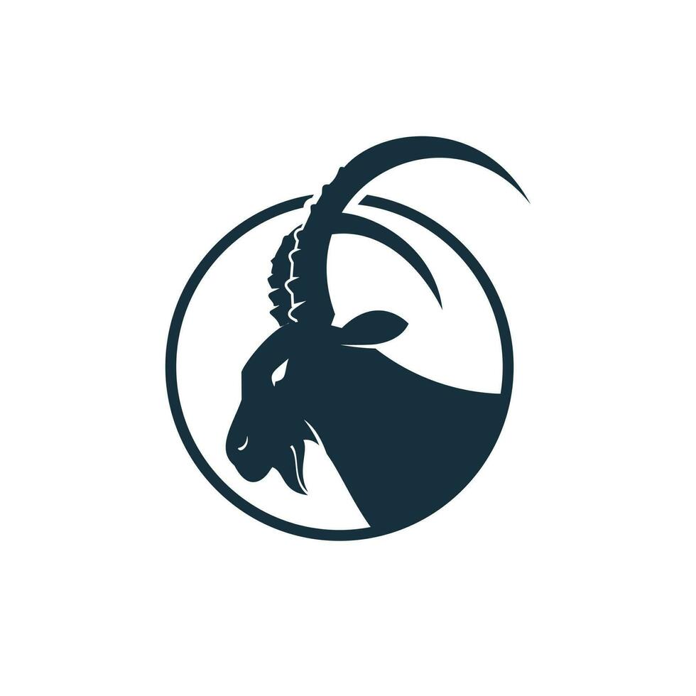 Goat Simple Logo Template Design. Mountain goat vector logo design.
