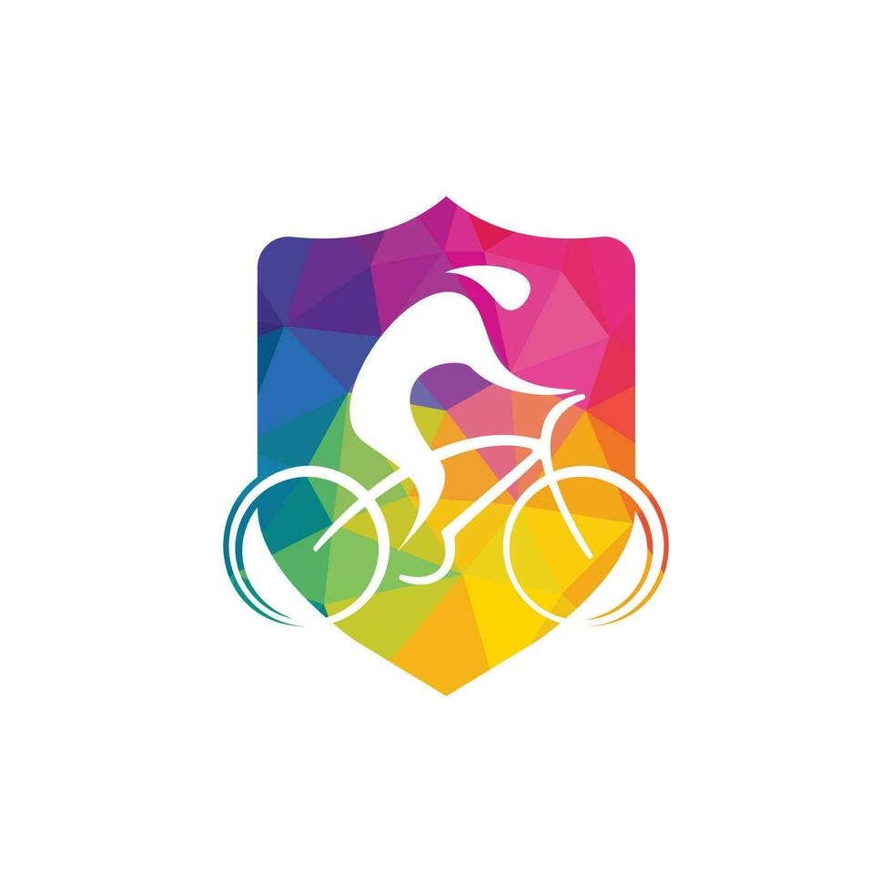 Cycling race vector logo design. Bicycle shop logo design template.