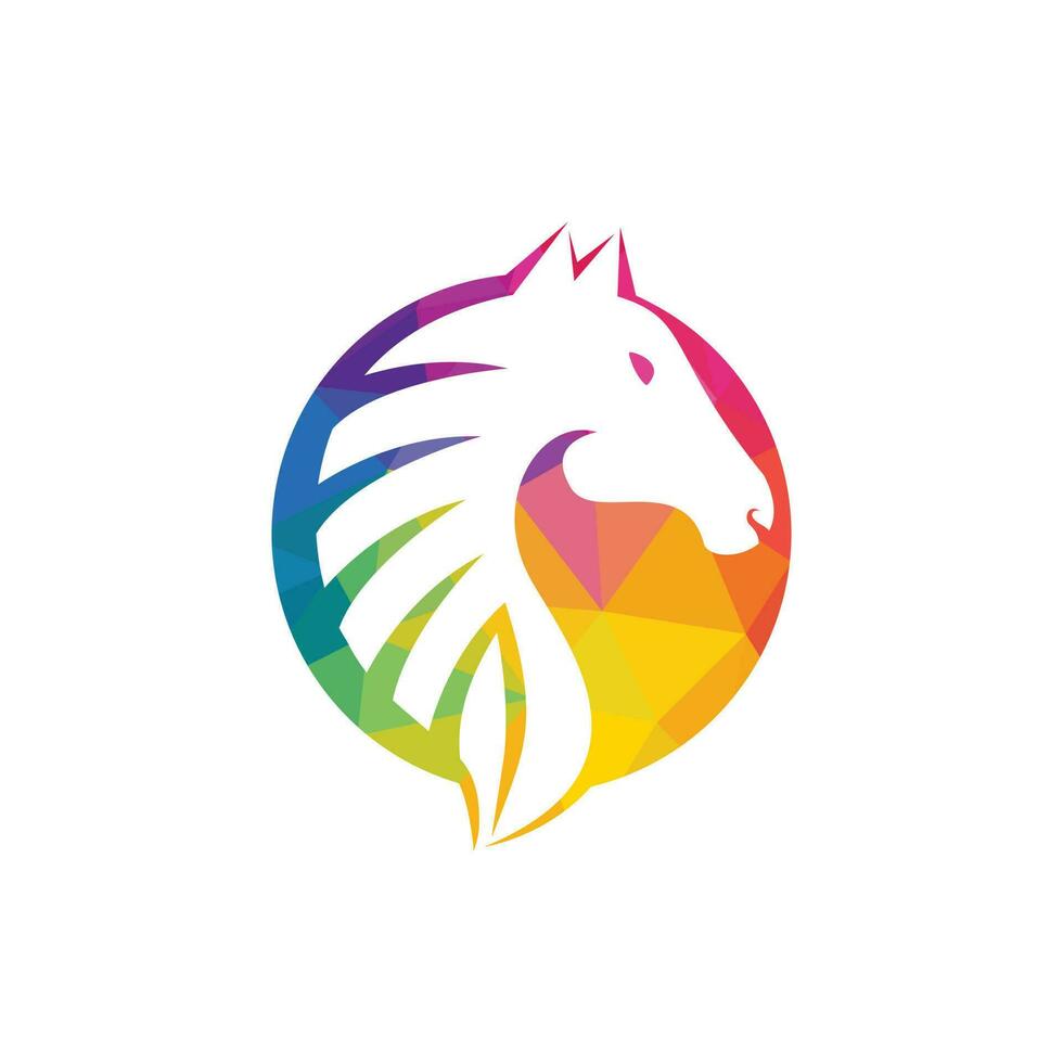 Horse logo design. Stylish graphic template design for company farm race. vector