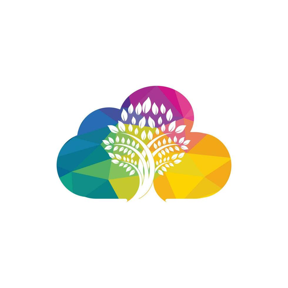Cloud Tree Logo Design. Abstract logo of a tree in shape of cloud. vector