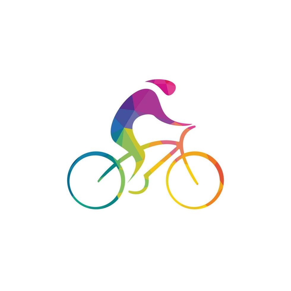 diseño del logotipo del vector de carrera de ciclismo. plantilla de diseño del logotipo de la tienda de bicicletas.