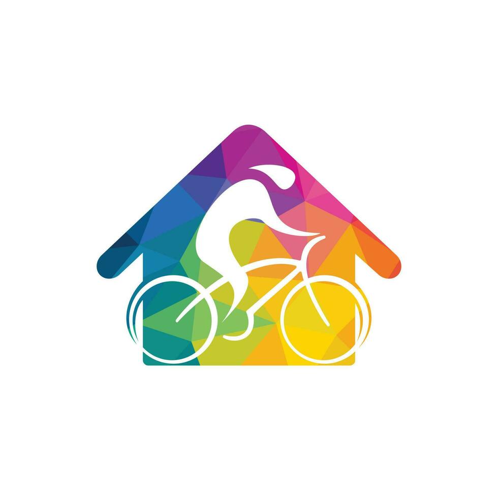 Home Bicycle vector logo design. Bicycle shop logo design template.