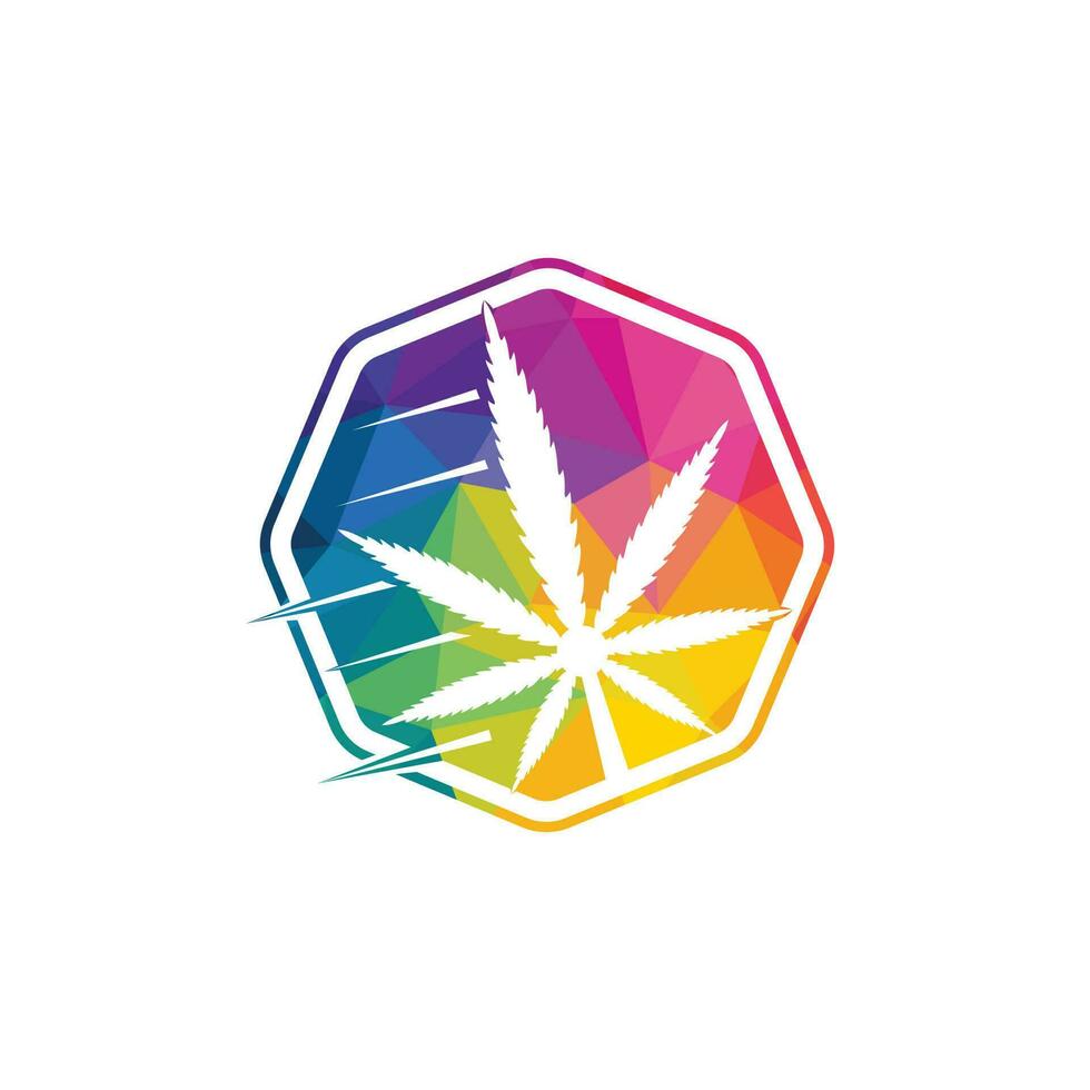 diseño de logotipo de vector de hoja de cannabis. Ilustración de vector de plantilla de diseño de logotipo de hoja de marihuana.