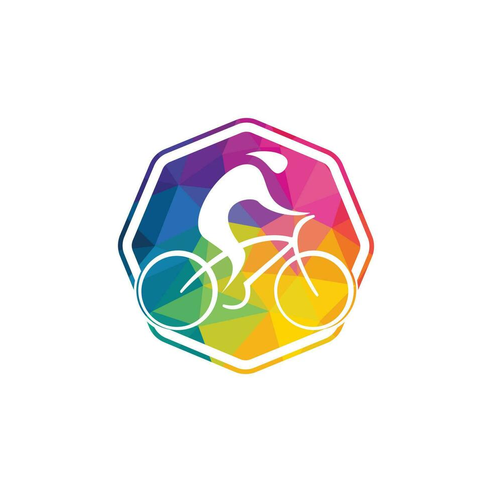 diseño del logotipo del vector de carrera de ciclismo. plantilla de diseño del logotipo de la tienda de bicicletas.