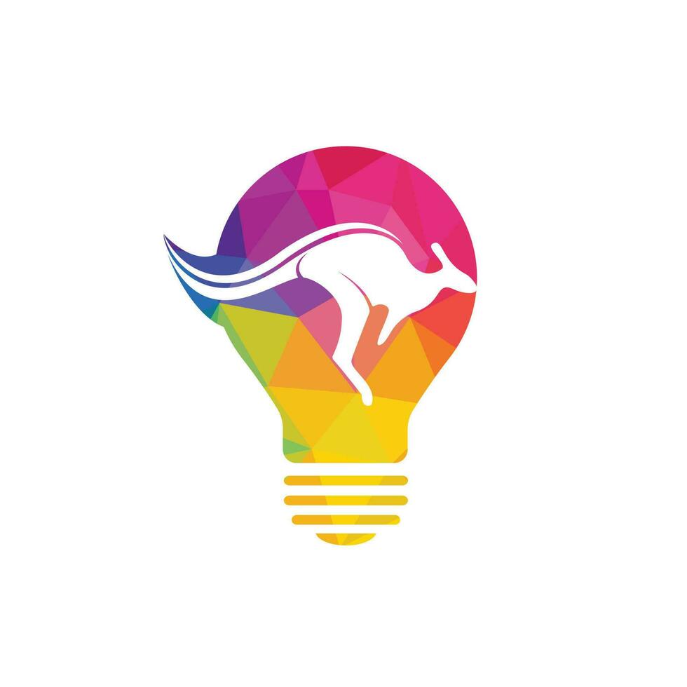 Kangaroo bulb shape logo design concept. Creative kangaroo vector logo design ideas concept.