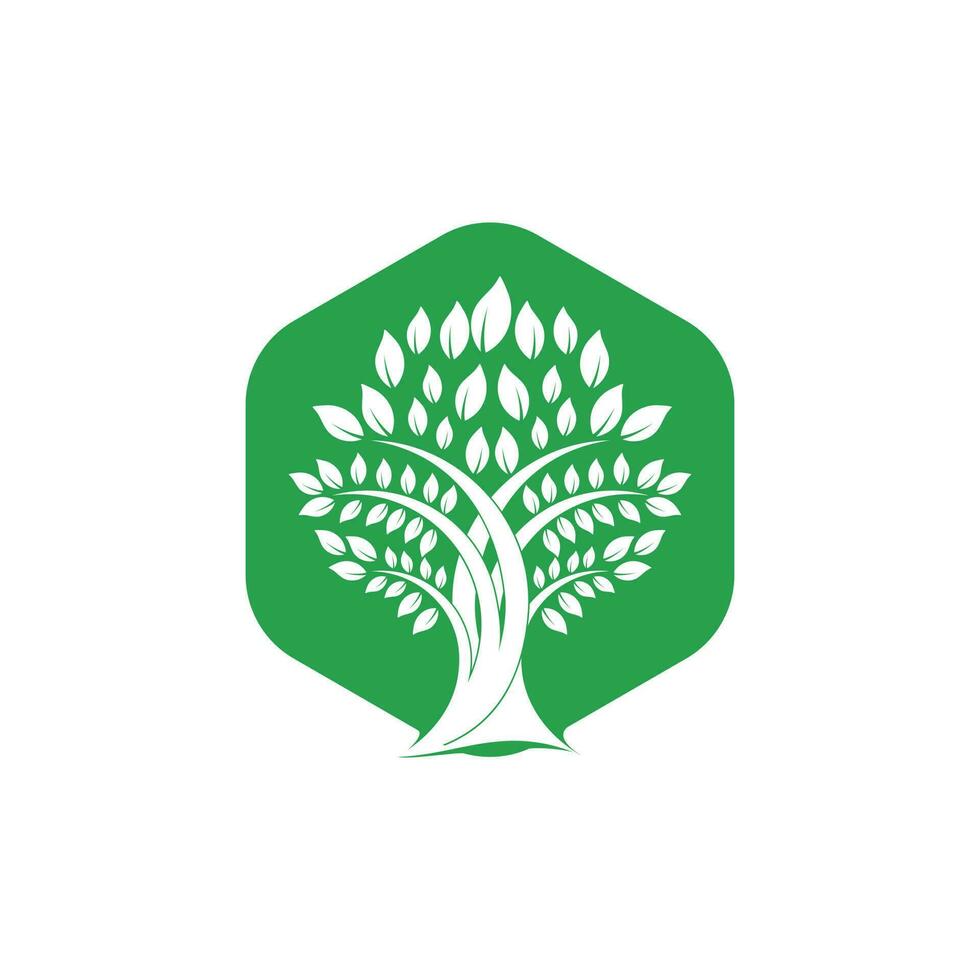 diseño de logotipo de vector de árbol verde. producto natural, tienda orgánica, empresa de ecología, medicina alternativa, unidad verde, jardín, agricultura, bosque, etc.