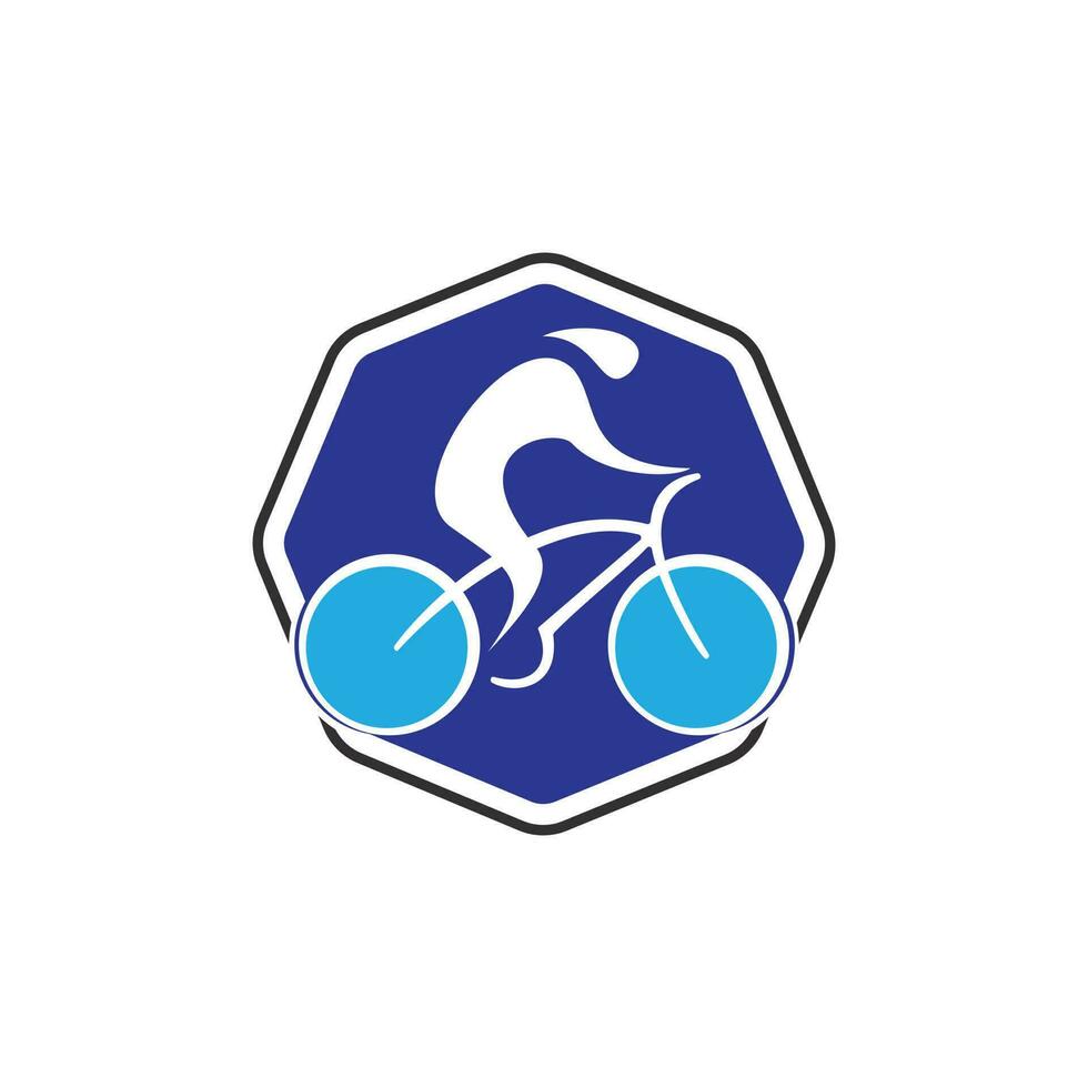 diseño del logotipo del vector de carrera de ciclismo. plantilla de diseño del logotipo de la tienda de bicicletas.