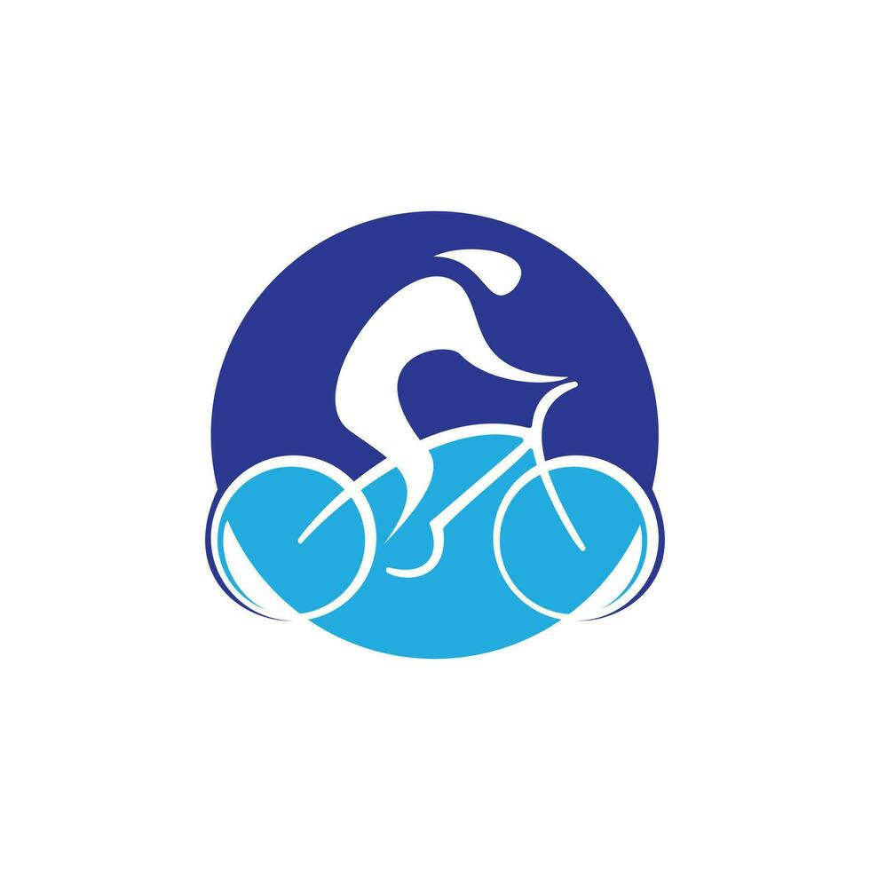 diseño del logotipo del vector de carrera de ciclismo. plantilla de diseño del logotipo de la tienda de bicicletas.