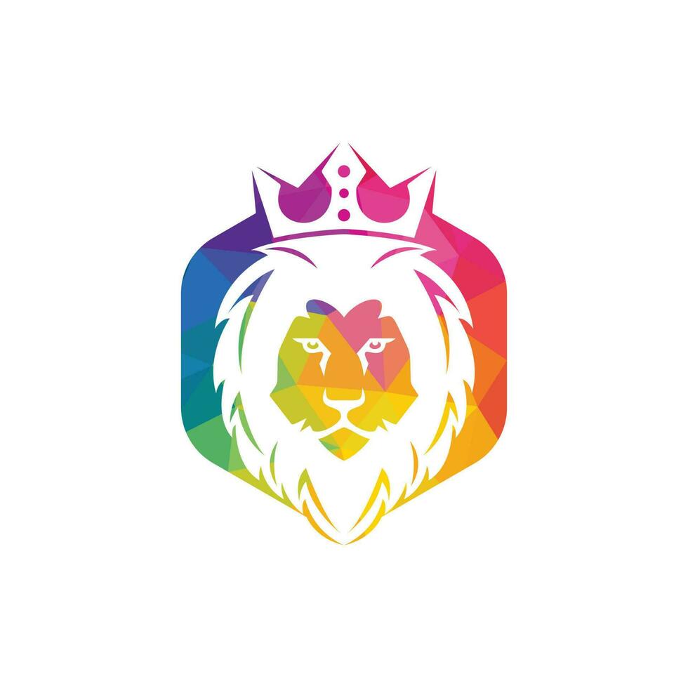 diseño vectorial del logotipo de la cabeza de león. concepto de signo de cabeza de rey león. vector