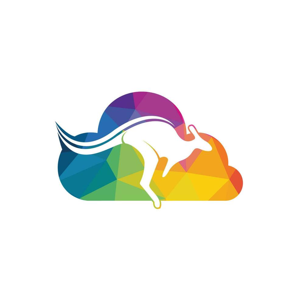 Kangaroo cloud shape logo design concept. Creative kangaroo vector logo design concept.