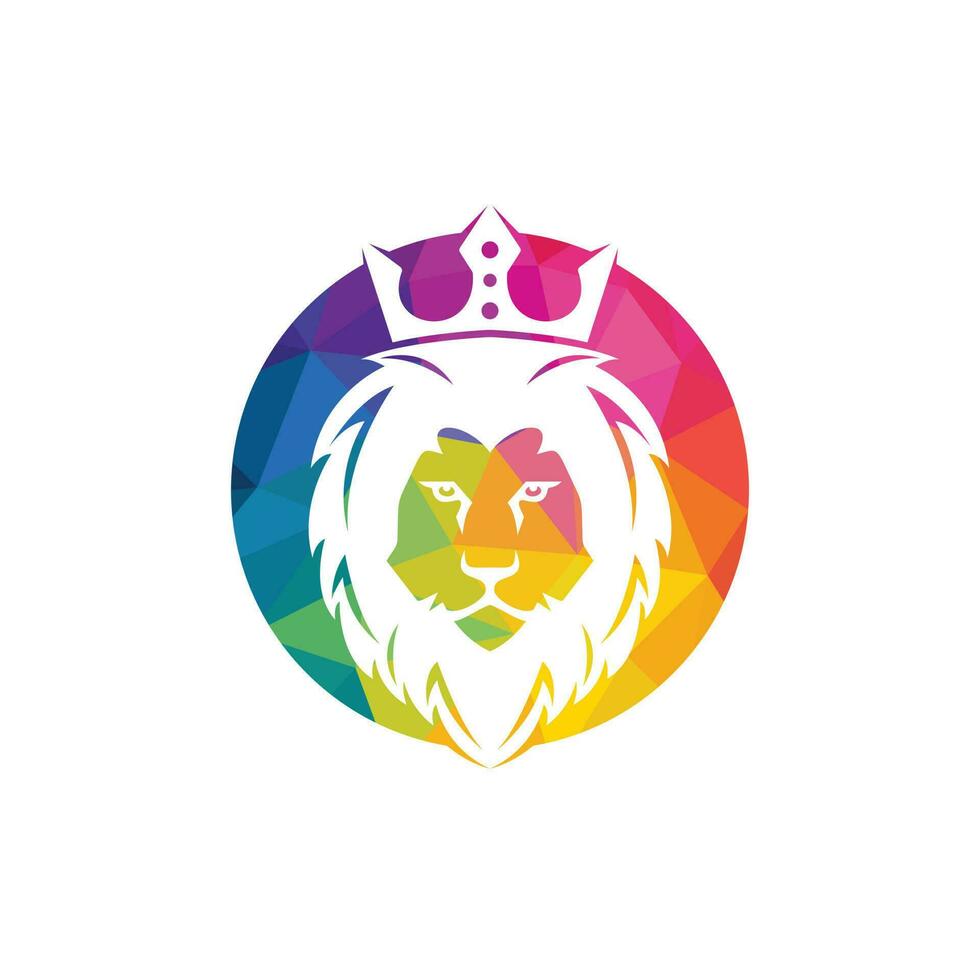 diseño vectorial del logotipo de la cabeza de león. concepto de signo de cabeza de rey león. vector