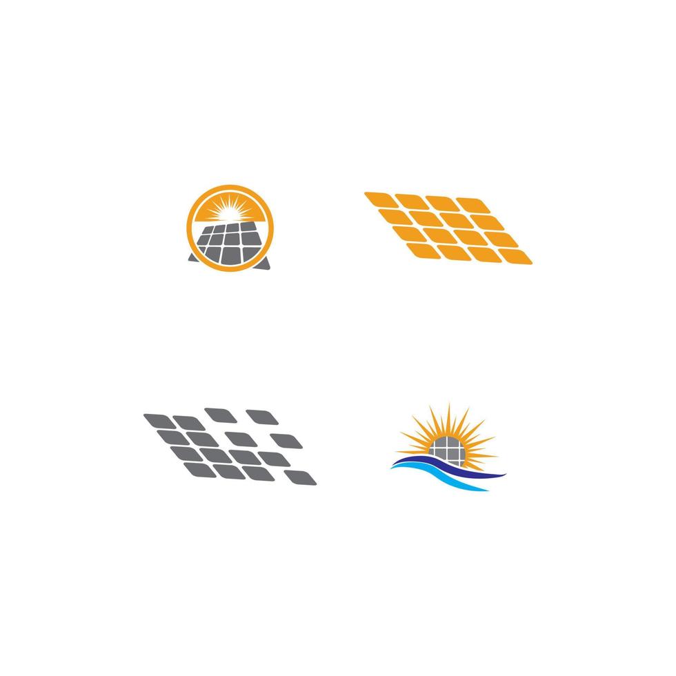 logotipo de diseño de ilustración de vector de icono solar