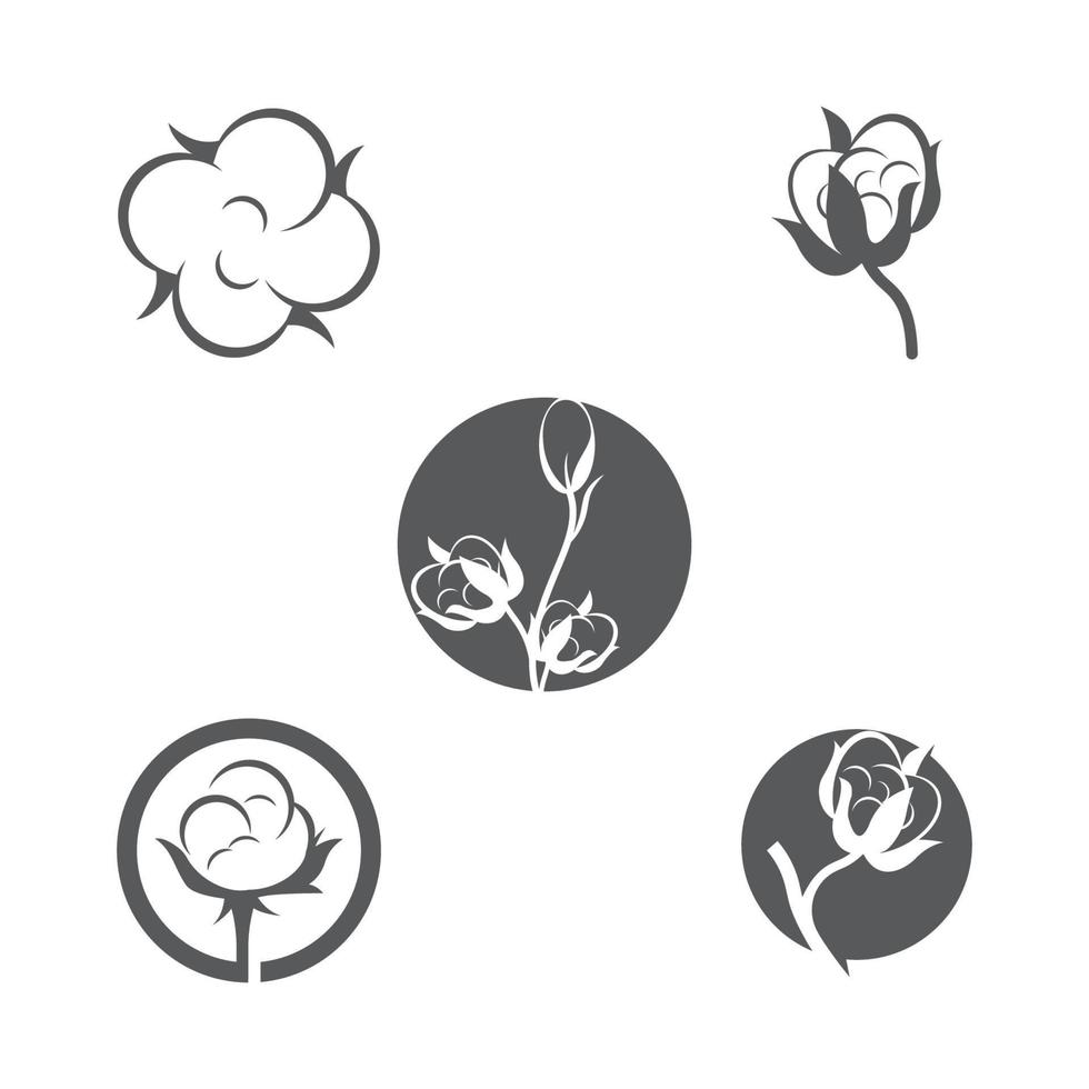 plantilla de icono de vector de flor de algodón