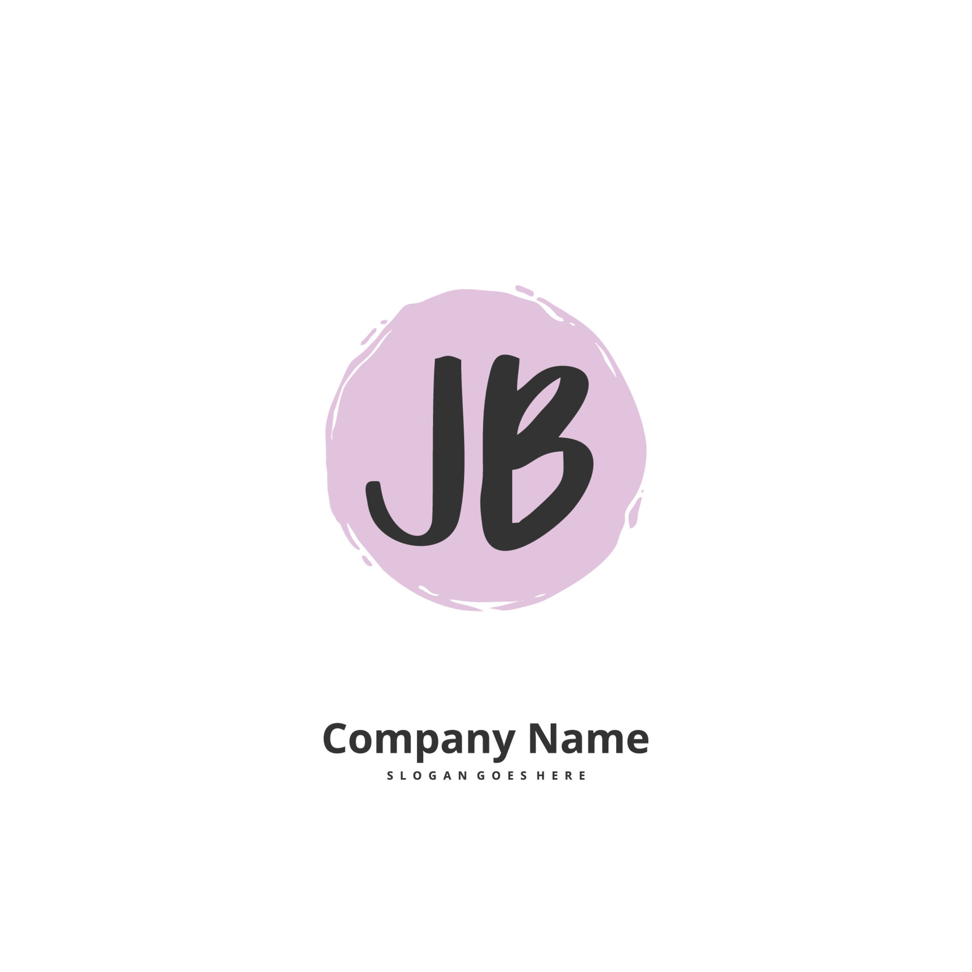 JB Initial handwriting and signature logo design with circle. Beautiful