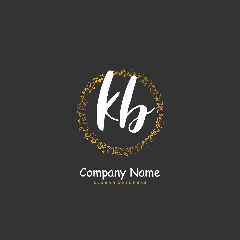 KB Initial handwriting and signature logo design with circle. Beautiful design handwritten logo for fashion, team, wedding, luxury logo. vector