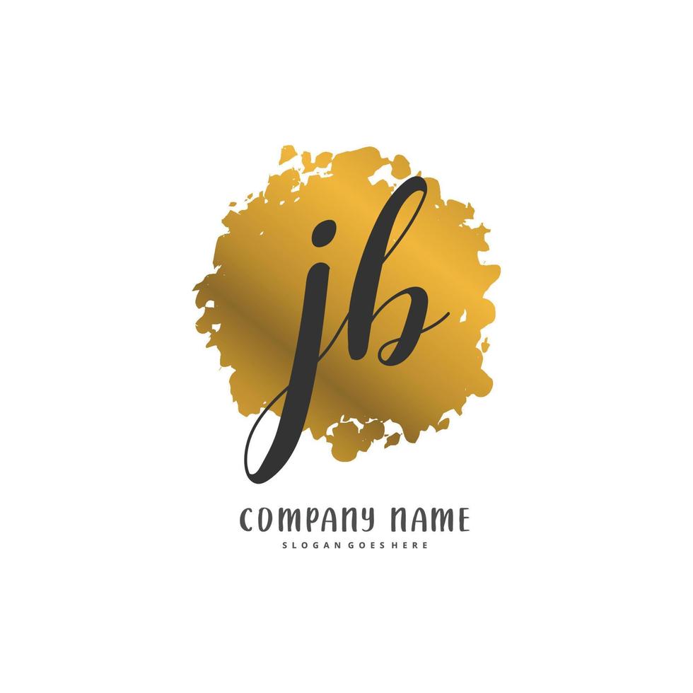 JB Initial handwriting and signature logo design with circle. Beautiful design handwritten logo for fashion, team, wedding, luxury logo. vector