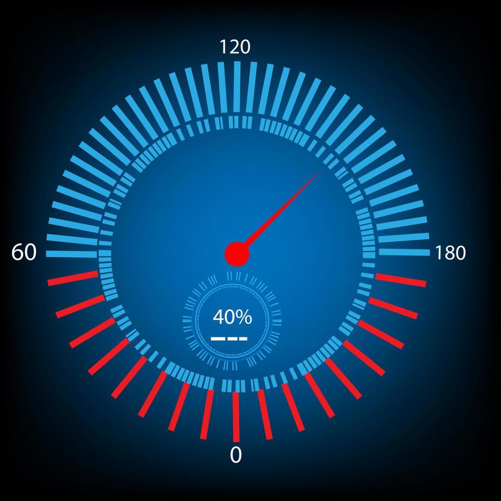 Circular percentage with Futuristic   elements. Holographic hud user interface elements, high tech bars and frames. Hud interface vector. vector