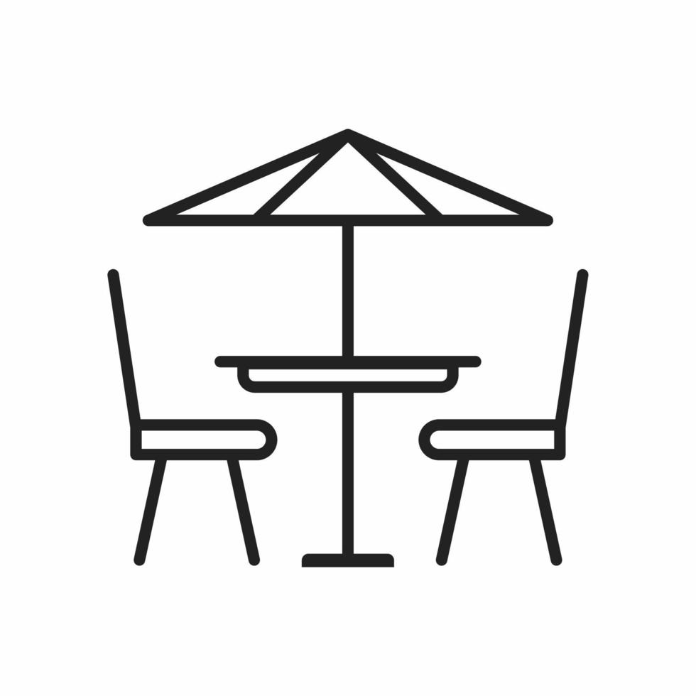 terrace table cafe outline icon vector