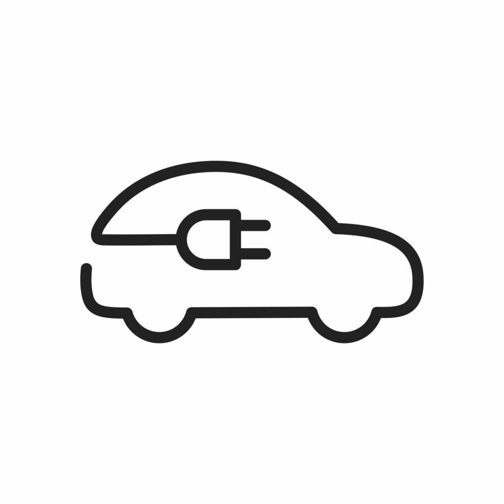 electric car outline icon vector