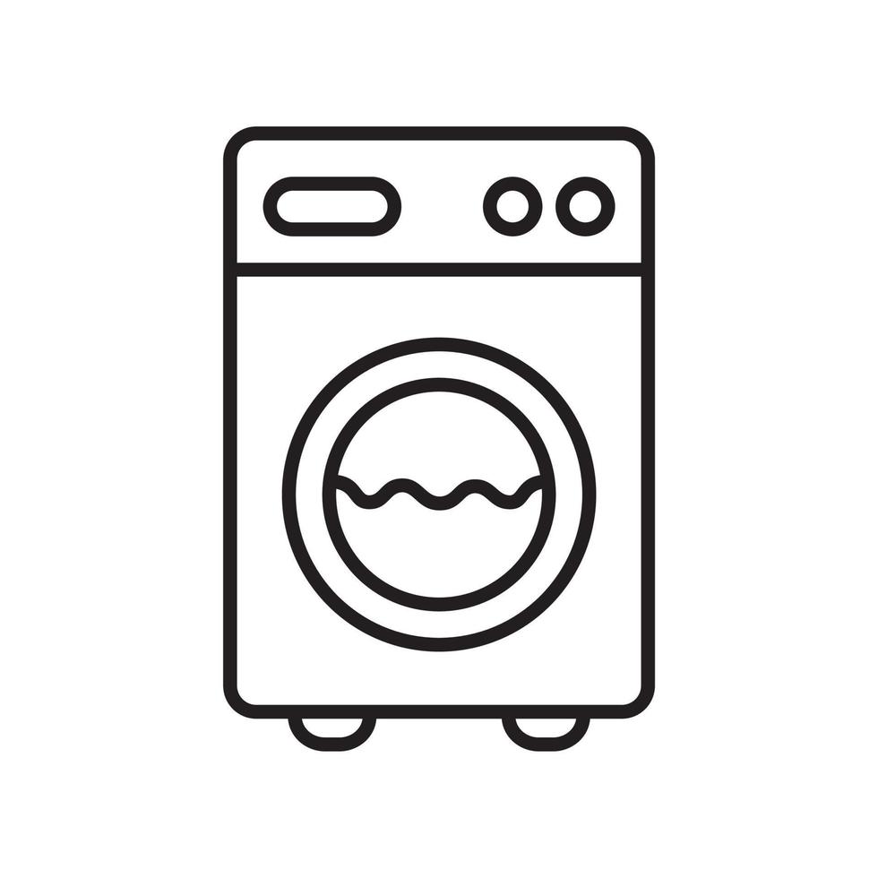 washing machine outline icon vector