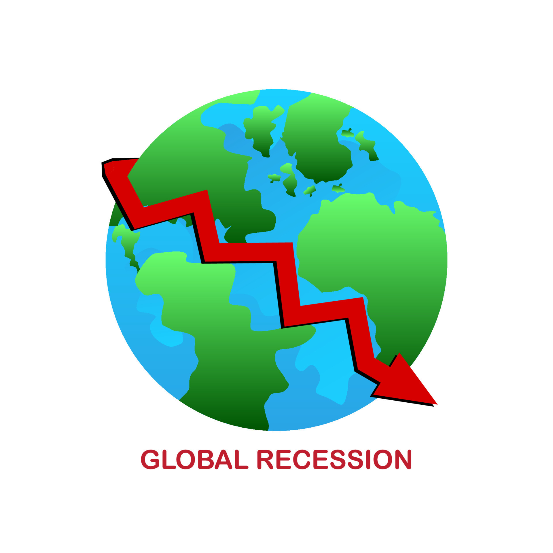 Global Recession Background. illustration of economic recession with