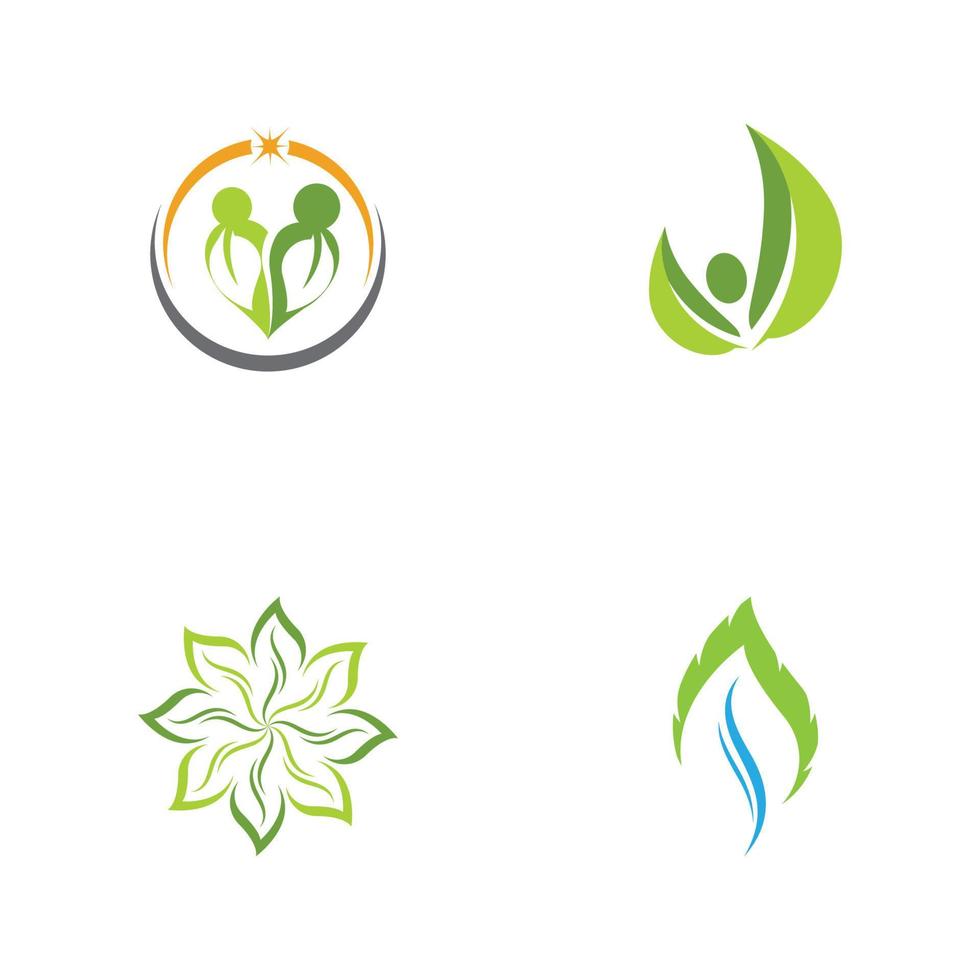 logotipos de la ecología de la hoja del árbol verde vector