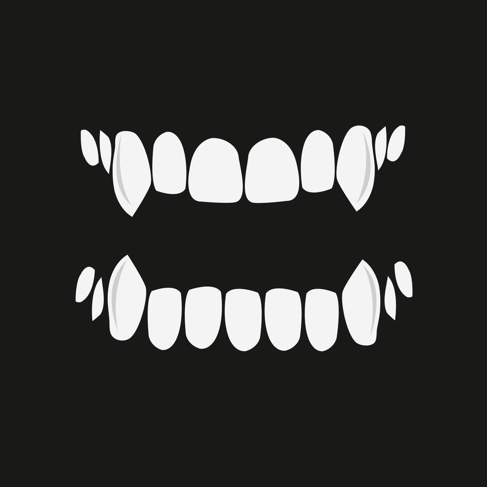 Ilustración de vector de dientes de vampiro para diseño gráfico y elemento decorativo