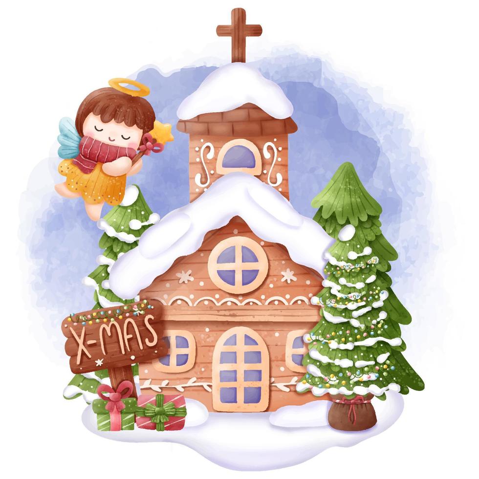 Christmas Series Cute Little Angel Illustration vector