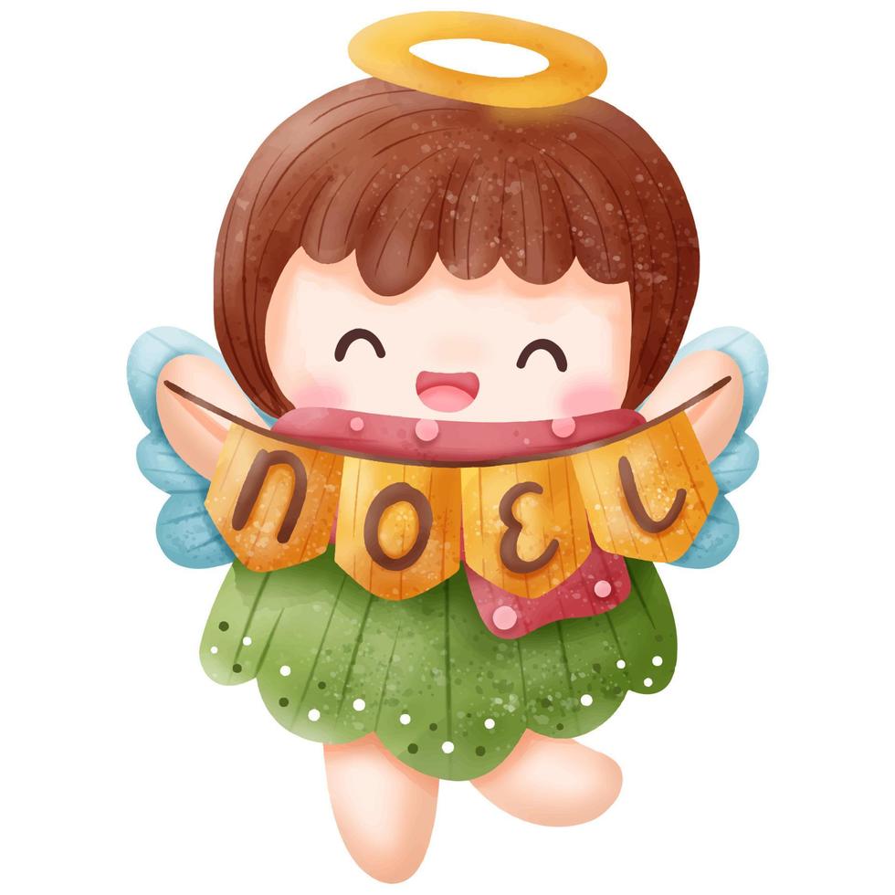 Christmas Series Cute Little Angel Illustration vector