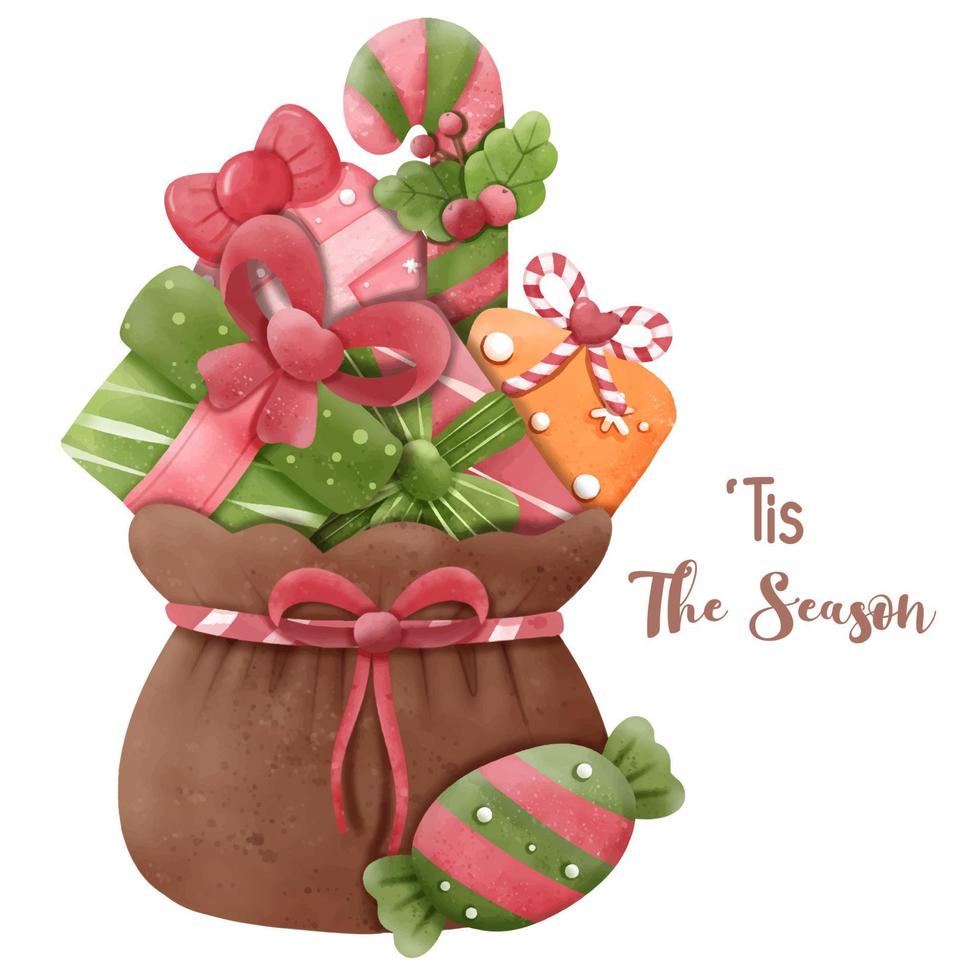 Christmas Series Santa's Gift Illustration vector