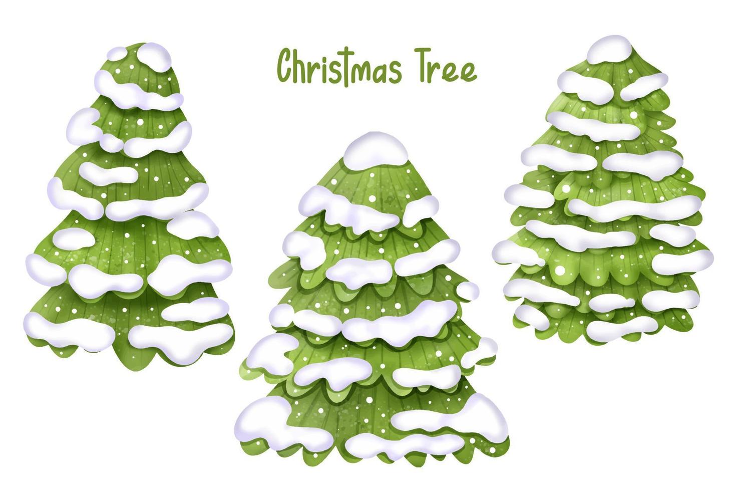 Christmas Trees in Watercolor Illustration vector