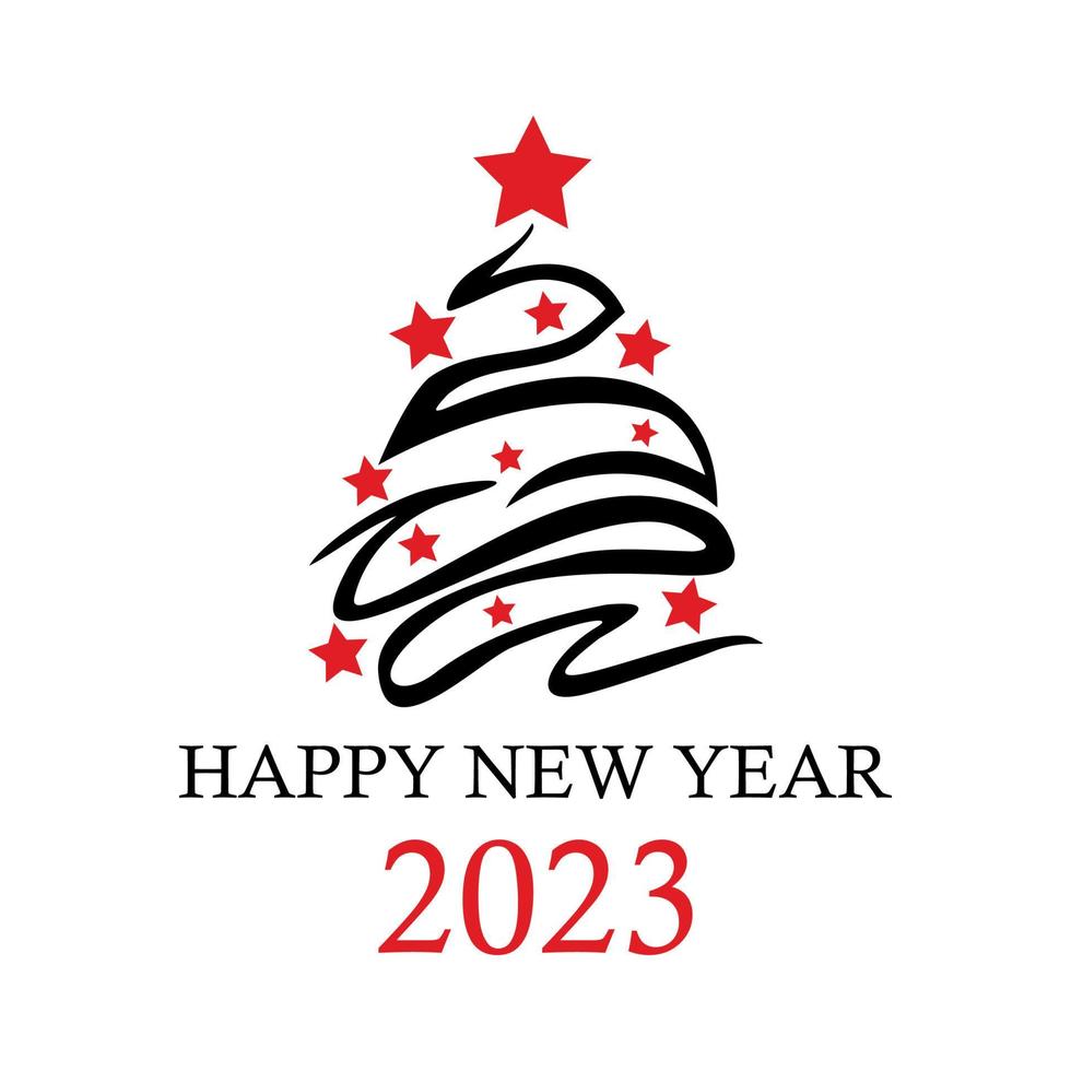 Abstract Christmas tree, holiday symbol christmas, new year 2023 - Vector