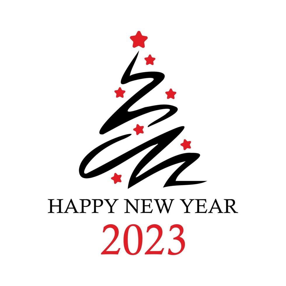 Abstract Christmas tree, holiday symbol christmas, new year 2023 - Vector