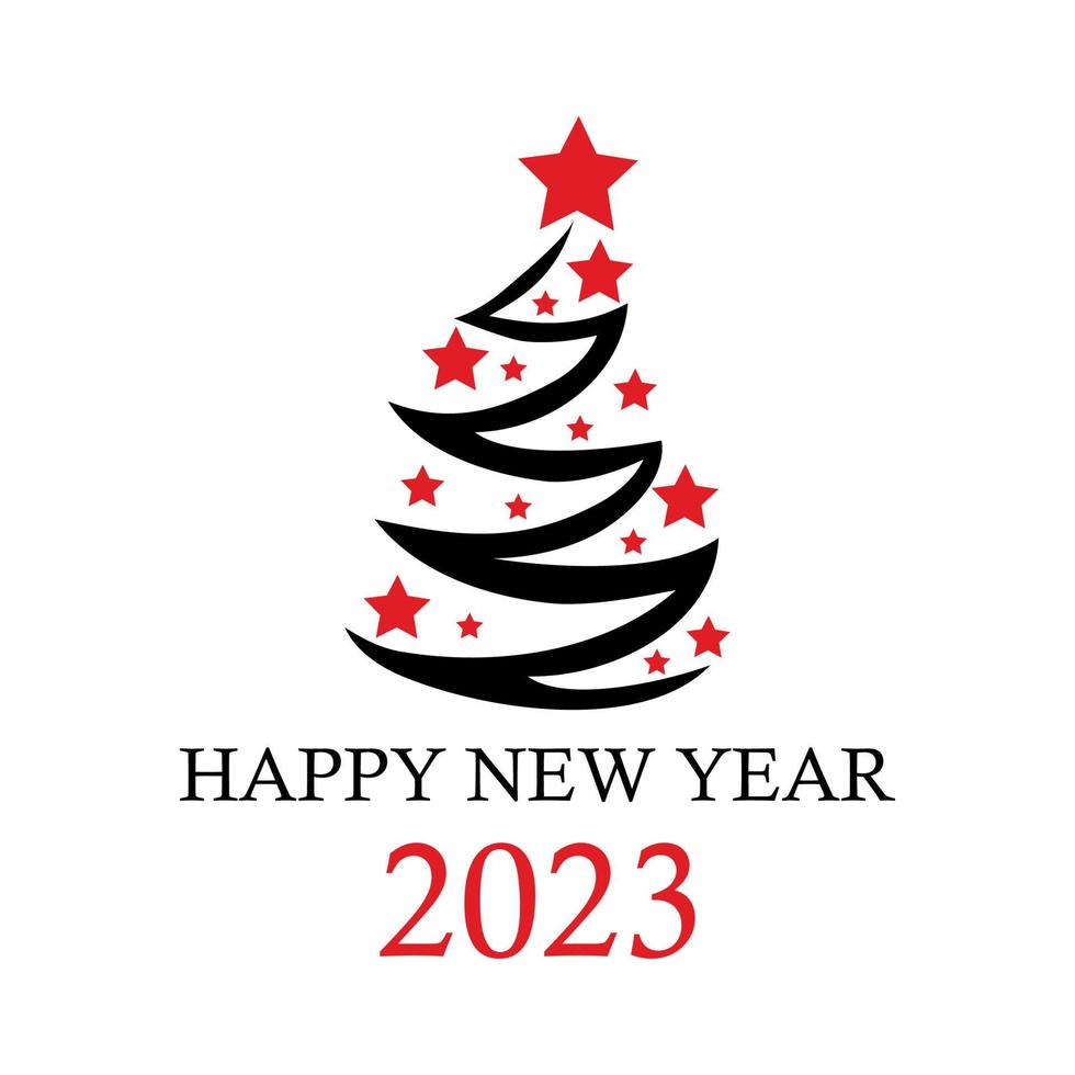 Abstract Christmas tree, holiday symbol christmas, new year 2023 - Vector