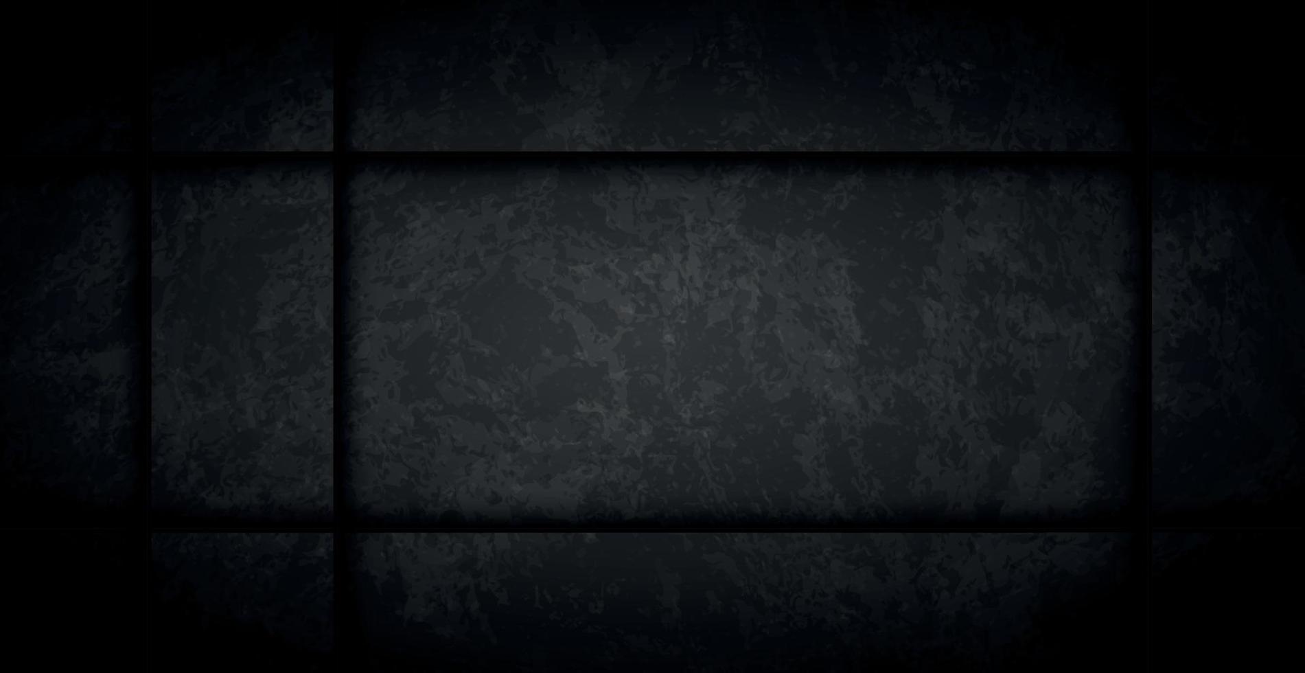 Black abstract textured grunge background wall - Vector