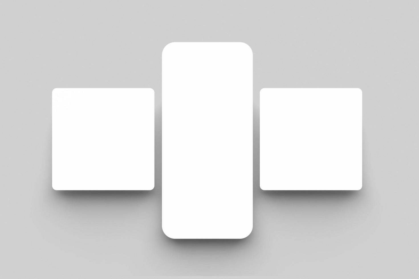 Smartphone app interface and social post presentation mockup photo