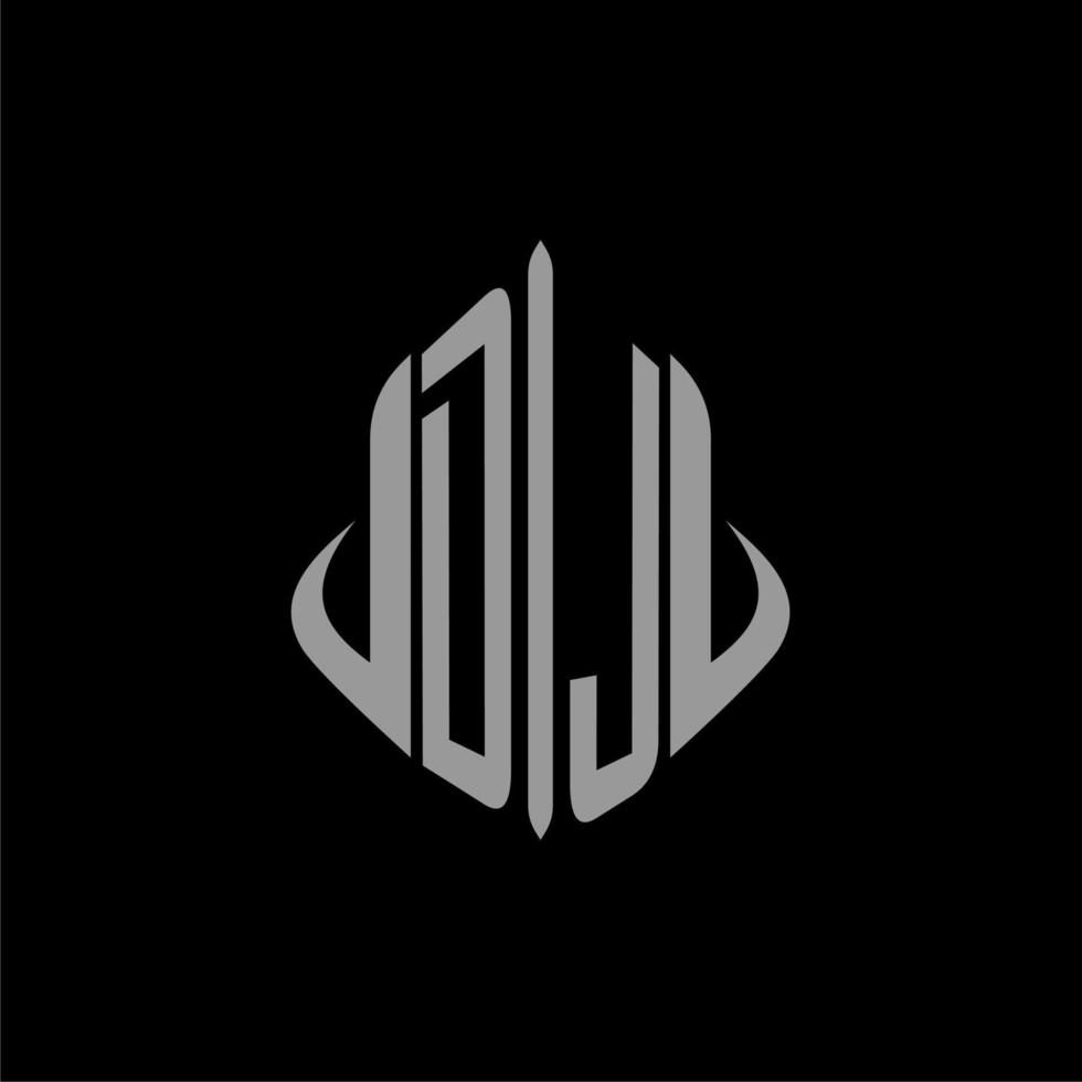 DJ initial monogram real estate with building design vector