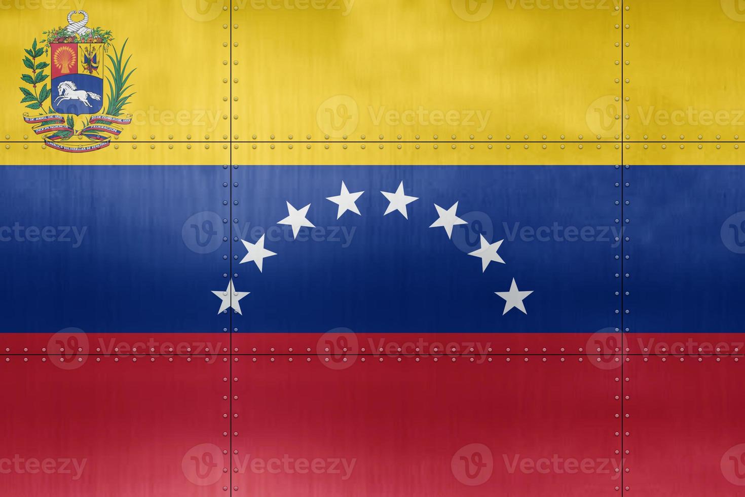 3D Flag of Venezuela on metal photo