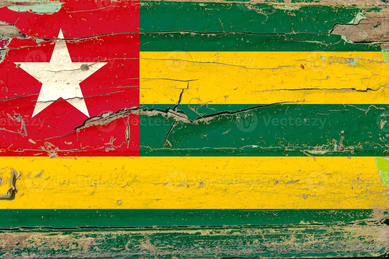3D Flag of Togo on wood photo