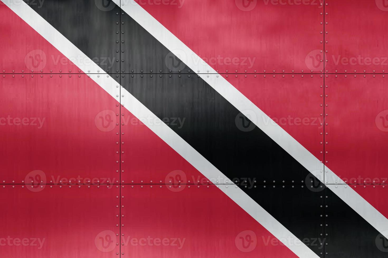 3D Flag of Trinidad and Tobago on metal photo